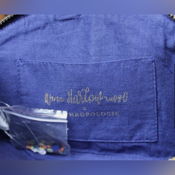 Embroidered Blue Anthropologie Velvet Clutch - Picture 3 of 7